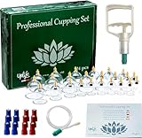 Uplife Schröpfgläser mit Vakuumpumpe - Schröpfset mit 24 Gläsern für Schröpfen & Cupping Therapie - Schröpfgerät & Massage Set Physiotherapie Zubehör - Cupping Set