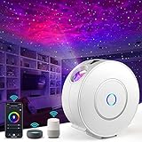 Nigecue LED Smart Sternenhimmel Projektor, WLAN Sternenprojektor 3D Galaxy mit App-/Sprachsteuerung, Timer, Kompatibel mit Alexa/Google Assistant, Geeignet für Baby Kinder Schlafzimmer Heimkino