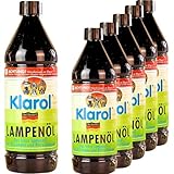 shopandmarry Lampenöl Set 6 x1 Liter – Geruchsfreies, Lampenöl für Fackeln, Gartenfackeln, Lampen und Innenräume - Ideal für den Innen- und Außenbereich sowie für Wohnräume und Gärten geeignet