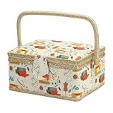 Großer Nähkorb, ausziehbares Ablagefach, Organizer, Handwerkszubehör, für Garnreparatur, Polsterung, Anfänger, Profis, Reisen zu Hause, S