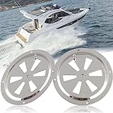 Gloryit Edelstahl-Lüftungsrosetten, 2 Stück Edelstahl Rund Lüftungsrosette, Lüftungsgitter Verschließbar Rundlüfterzur Belüftung von Gerätehäusern, Feuertonnen und Gartenhäusern（125mm）