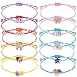 Jostift 10 Stück Armband Mädchen, Freundschaftsarmband Kinder Einstellbare Armband niedlicher Armband für Mädchen Frauen