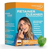 Oral Prevent Retainer Reinigungstabletten (120 Stück) - Für Retainer, Zahnersatz/Prothesen, Mundschutz & Zahnspange - Minzfrische & Effektive Fleckenentfernung