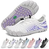SAGUARO Barfuss Schuhe Damen Leicht Barfußschuhe Atmungsaktive Schnell Trocknend Wasserschuhe Frauen rutschfest Badeschuhe, Lila, 39 EU
