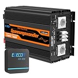 EDECOA 12V 230V Wechselrichter 3500W 7000W, 12V zu 230V Reine Sinuswelle Wandler mit WiFi-Modul Unterstützung für APP-Funktionen mit 1 USB-Anschluss und 1 PD-Anschluss