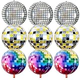 Disco Folienballons, Deko Disco Party Ballons, 22 Zoll 4D Groß Metall Spiegel Luftballon, 70er 80er Jahre Retro Party Deko für Disco Hip Hop Mottoparty Geburtstags Karneval