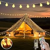 LYNNON 23m 200 LED Lichterkette Kugel Außen mit Stecker Bunt Dimmbar Lichterkette Outdoor Wasserdicht 8 Modi für Innen Zimmer Kinderzimmer Balkon Camping Zelt Party Hochzeit Weihnachtsbaum Deko