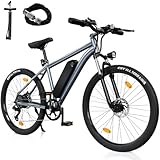 Finbike E Bike mit USB-Slot, 26' Elektrofahrrad Abnehmbarer 10400mAh Akku,7-Gang Pro,3.5H Schnellladung,5 Fahrmodi,E-Mountainbike Reichweite Max 100km,250W Electric Fahrrad Herren Damen