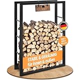 BLACK OAK Kaminholzregal JACK 150x100x25cm schwarz - für innen & außen bis 800kg Holz - Metall Stahl Rahmen pulverbeschichtet rostfrei Brennholzregal Holzregal Kaminholz Aufbewahrung für Brennholz