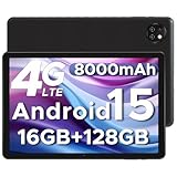 DOOGEE T10W Android 15 Tablet 10 Zoll 16GB RAM +128GB ROM (2TB TF) 2025 Neueste Tablet mit SIM Card Slot, 8000mAh Gaming Tablets Android 4G LTE/5G WiFi, Dual Kamera, BT5.0/ OTG/Face ID/USB Type C