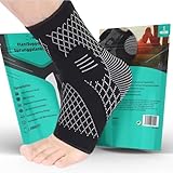 Omni Fit® Flexisupport Plus 2024-Sprunggelenkbandage für Fußschmerzen und Sportler-Präventive Wirkung gegen Plantarfasziitis und Fersensporn-4-fache Kompression, Atmungsaktiv und Extra Gemütlich (L)