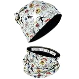 HECKBO 360° Reflektor Kinder Mütze & Loop Schal Set - Superheld - 2-8 Jahre - 95% Baumwolle - weiches & pflegeleichtes Stretch-Material - Jungen Jungs Beanie