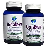 ARONIA Beeren OPC Cell(Zell) Protect - 240 (2x120) Pulver Kapseln - Antioxidantien + Immunsystem + Abwehrkräfte - Polyphenole Anthocyane Flavonoide - NATUR PUR ohne ZUSATZSTOFFE. 26845-2