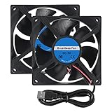 2 STÜCKE 80mm Lüfter 8025 Fan Lüfter 80x80x25 mm DC 5V 80x25 mm bürstenloser Lüfter, kugelgelagerter 80mm 25mm Lüfter Ersatzlüfter zum Kühlen von DIY-PC-Gehäuselüftern – USB