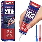 YAFLC Textilkleber Waschmaschinenfest 75ml, Stoffkleber textilkleber, Textilkleber Textile Adhesive für Stoffe Textilien Baumwolle, Leder, Jeans