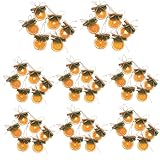 Getrocknete Orangenscheiben zum Basteln, zum Aufhängen, getrocknete Orangenscheiben mit Hanfseil, 48 Stück, für Weihnachtsbaum, Kranz, Girlande, Wand, Tür, Fenster, Stil 2.