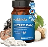 Viktilabs© Thyreo Daily Schilddrüsen Komplex - Mit L-Tyrosin, Eisen, Kupfer & Vitamin A - Hochdosiert - 160 mg L-Tyrosin pro Kapsel | Entwickelt in Deutschland | 6-Monatsvorrat | Ohne Zusätze 3 Dosen