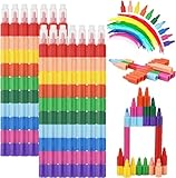 DealKits 14 Stück Stapelbare Wachsmalstifte 10 Farben Baustein Buntstifte Sicherheit und Ungiftig Malstifte Spielzeug ideal als Malgeschenk oder Gastgeschenke für Kinder