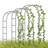 YAOBLUESEA Rosenbogen aus Metall, 3 Stück 240 x 140 x 38cm Gartenbogen Dekoration mit Pflanzen, Blumen, und Ballon für Geburtstage, Hochzeiten, und Romantische Abende (Grün)