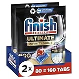 Finish Ultimate Infinity Shine Spülmaschinentabs – Geschirrspültabs für ultimative Reinigung, Fettlösekraft und Glanz mit Schutzschild – Gigapack mit 2x80 Tabs.