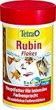 Tetra Rubin Flakes - Fischfutter in Flockenform mit natürlichen Farbverstärkern, unterstützt eine intensive Farbenpracht der Fische, 100 ml Dose