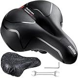 Fahrradsattel Cloud Comfort Pro Max Sattel - Endlich Schmerzfrei Radfahren Bequem Weich Memory Schaum Radsattel Mit Rotem Warnstreifen Cityradsättel Mountainbikesättel mit Federung