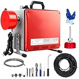 850W Rohrreinigungsmaschine Elektrische Rohrreinigungsspirale für Ø20-100mm Rohrleitungen, Rohrreinigungsgerät mit Ø16mm 20M + Ø10mm 5M Spiralen, 400U/M Reinigungswerkzeug Drain Clean