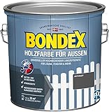 Bondex Holzfarbe für Außen, 2,5 L, Anthrazit, für ca. 25 m², Wetter- & UV-beständig, atmungsaktiv, seidenglänzend