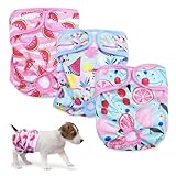 3 Stück Wiederverwendbare Hundewindeln,Hochabsorbierend Höschen für weibliche Haustiere,Hygienische Waschbare Windel Hund,Windeln für Hündinnen bei Läufigkeit und Inkontinenz (m, Muster 2)
