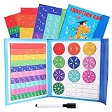 Wizoowip Mathematik-Ressourcen, magnetischer Bruchscheiben-Demonstrator, Lehrerbedarf, magnetische Bruchfliesen und Bruchkreise für Kinder, 1 Set