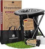 WEIDEBACH® stabile Campingtoilette mit geringem Gewicht, einfach transportierbare Klapptoilette inkl. 22 Beutel, mobile Toilette ideal für Camping, Motorradausflüge, Campingtoilette faltbar