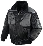 securesse Pilotenjacke 4 in 1-Funktion warme Winterjacke Arbeitsjacke Outdoorjacke, schwarz anthrazit, Größe XL