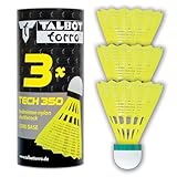 Talbot Torro Badminton und Federball TECH 350 Badmintonball, 3er Dose, Korb: Gelb, Geschwindigkeit Grün-Langsam, One Size