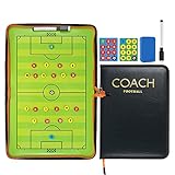 RoseFlower Taktiktafel Fussball, Fußball Trainer Taktikmappe mit Marker Stift Magneten, Profi Tatktikboards Fussball Coach-Board für die Schulung oder Spielanalyse
