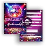 Edition Colibri 10 Einladungskarten Kindergeburtstag Disco, A6, Disco-Party, 80er- und 90er-Jahre Party, Einladung zum Geburtstag