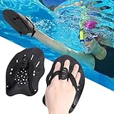 Handpaddel zum Schwimmen, 1 Paar Schwimmpaddel, Schwimmtraining Handpaddel mit Verstellbaren Riemen Schwimmtrainingshilfe für Erwachsene Kinder Einheitsgröße