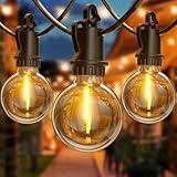 Lichterkette Außen Strom - LED Outdoor Lichterkette Glühbirnen Außen Innen Strom mit Stecker, 8,8M 28,9Ft 12+1 Warmweiße IP54 G40 Glühbirnen Plastik für Balkon Party Camping Garten Hochzeit Terrasse