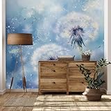 Yidbhsse Löwenzahn Pflanzen 3D Effekt Tapete 150x200 cm, Pusteblume Botanisch Wandtapete Wohnzimmer Wanddeko, vliestapete Drucken Blatt Fototapete Schlafzimmer, Motivtapete