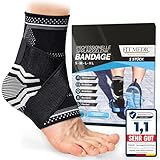 Sprunggelenkbandage [TESTSIEGER 1,1] | Einstellbare Knöchelbandage [Damen & Herren] atmungsaktiv & stützend | Fußgelenkbandage für Achillessehne Schutz vor Umknicken & Verletzung im Sport und Alltag