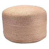 Decorasian Pouf Hocker – Fußstütze BZW. Fußhocker geflochten aus Jute – Sitzpouf im Boho Stil - rund