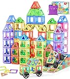 COOLJOYA Magnetische Bausteine, Magnetspiel STEM Magnetbausteine, Montessori Spielzeug ab 3 Jahre, Magnete Kinder ab 3 4 5 Jahre Kinder Jungen und Mädchen, 50 Teile Magnetbausteine