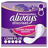 Always Discreet Inkontinenz-Slipeinlagen für Frauen Long Plus Stück 24, Absorbieren Gerüche Und Nässe, Verhindern Auslaufen
