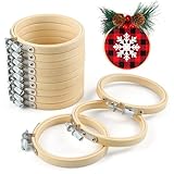 Caydo 12 Stück 8 cm Runde Stickrahmen Holz, justierbarer Mini Stickrahmen, Bambus-Kreuzstich-Ring, Großhandel für Kunsthandwerk