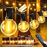 JEYMORKEY Lichterkette LED Außen Strom Outdoor - 30M 100FT G40 Glühbirnen Garten Beleuchtung Balkon Lichterketten Aussen IP44 Wetterfest Pavillon String Lights mit Fernbedienung für Terrasse Party