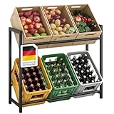 STEELSØN Macondo Getränkekistenregal für 6 Kisten - Stabiles & Platzsparendes Getränkeregal - verstellbares Kistenregal Schwarz Metall - Kastenständer für Getränkekisten & Obst - Bierkisten Regal
