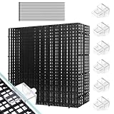 Zinueen Aquarium-Sprungschutz-Set, 8 Stück 30X30CM Aquarium Trennwand mit 6 Halterungen und 20 Kabelbindern, Kunststoffgitter Aquarienabdeckung, Aquariumzubehör Aquariumtrennwand