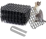 20 Stück 15.5cm*20 cm Katzenschutzmatte Dornengitter mit Spitzen mit 20 Nägeln für den Garten, Hundematte, Dornengitter Tier-Barriere, Kunststoff Netz für Wildtiere
