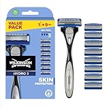 WILKINSON SWORD - Hydro 3 Rasierer für Männer | Feuchtigkeitsspendendes Gel | Rasierer + 9 Rasierklingen