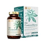 Bio Passionsblume - 180 Kapseln hochdosiert / 1100 mg Bio Passionsblumen Extrakt pro Tagesdosis / 10:1 Verhältnis/Vegan, Zertifiziert & Nachhaltig im Glas