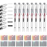 Demarsen Kalligraphie Set, 8 Kalligraphie Stifte mit Austauschbar 72 Tintenpatronen in 12 Farben, Kalligraphie Set Anfänger mit 8 Verschiedene Spitzengrößen für Anfänger Schreiben Zeichnen